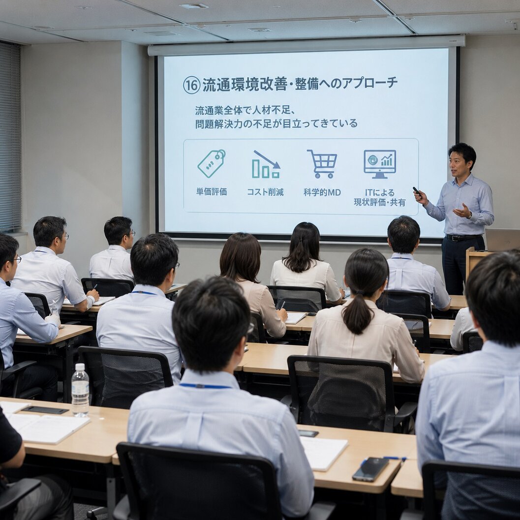 DXの基礎を説明する講義のイメージ