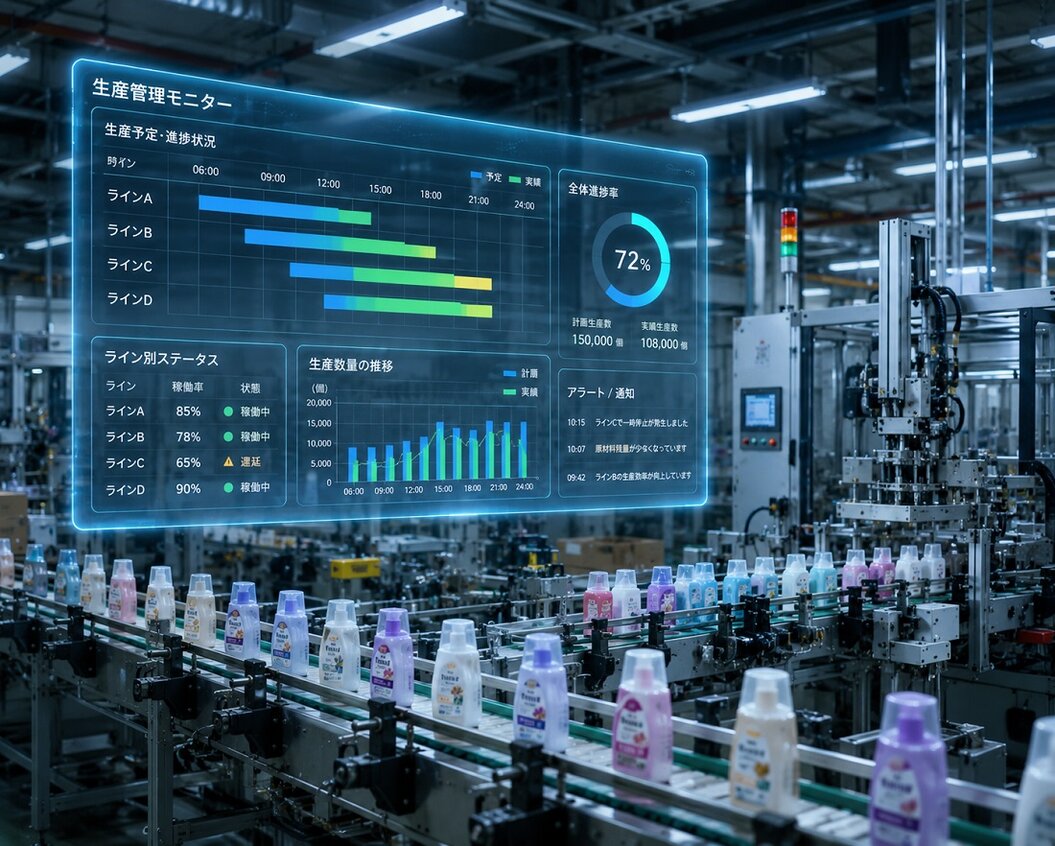 製造ラインの生産計画ボード